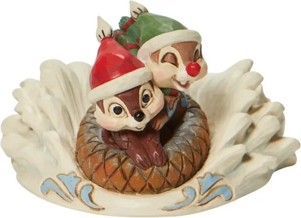 Figura enesco disney chip & dale en trineo navideño