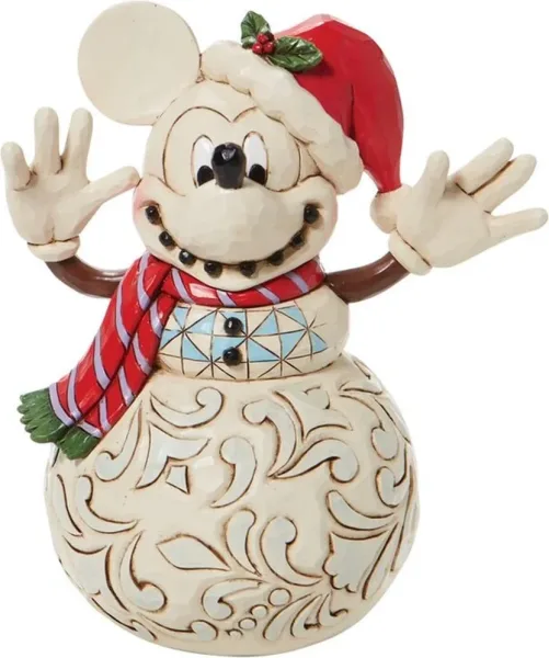 Figura enesco disney muñeco de nieve mickey navideño