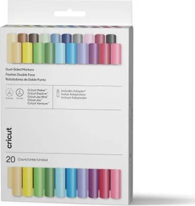 Cricut Rotuladores de Doble Punta , Set Ultimate (20 Uds.) + Adaptador