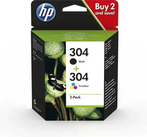 HP Paquete de 2 cartuchos de tinta Original 304 negro/tricolor