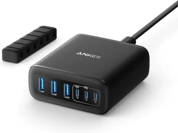 Cargador Sobremesa Anker de Escritorio 112W 6 Puertos Negro