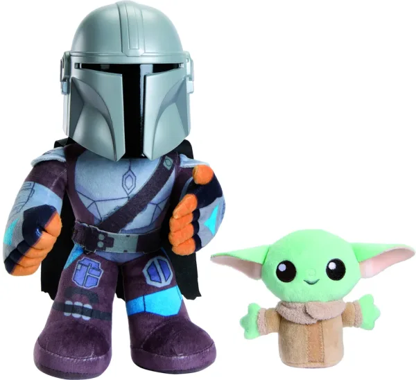 Peluche mattel star wars clan de dos mandalorian y grogu
