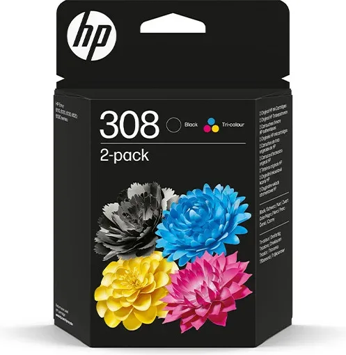 HP Paquete de 2 Cartuchos de Tinta Original 308 negra/tricolor