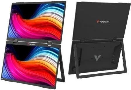 Monitor Portátil Táctil Verbatim Duo Essentials 15.6" + 15.6"/ Full HD/ Multimedia/ Negro