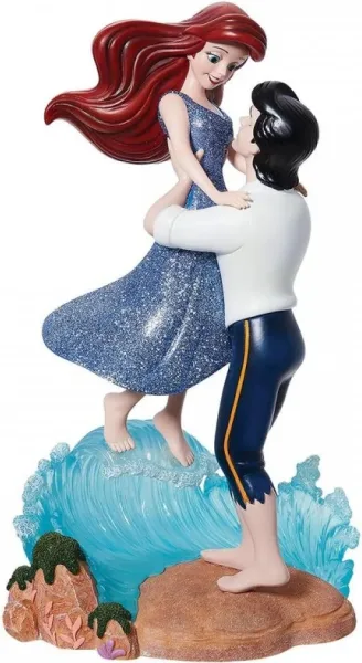 Figura decorativa enesco disney la sirenita ariel y el príncipe eric en ola