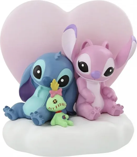 Figura iluminada enesco disney stitch y angel