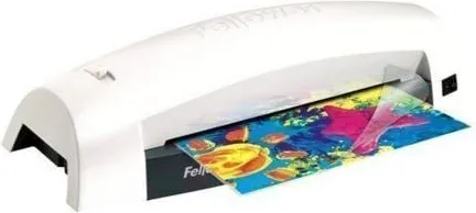 Plastificadora Fellowes Lunar 5715601/ hasta A4 y 80 Micras/ Blanca y Negra