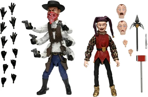 Pack 2 figuras neca puppet master ultimate six shooter & jester