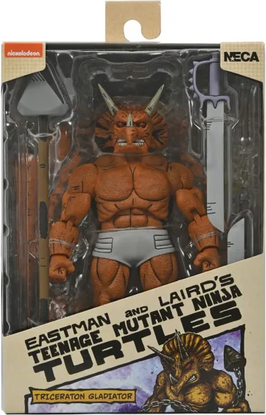 Figura neca teenage mutant ninja turtles mirage comics triceraton gladiator scale action 18cm