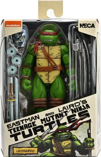 Figura neca teenage mutant ninja turtles mirage comics leonardo scale action 18cm