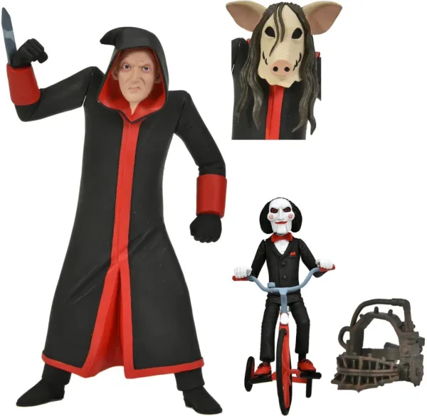 Figura neca toony terrors jigsaw killer & billy the puppet tricycle boxed set