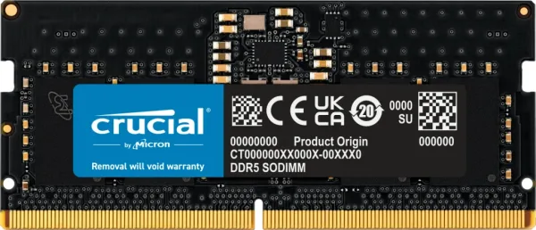 Memoria RAM DDR5 8gb crucial  - sodimm - 4800 MHz - pc5 38400 cl40