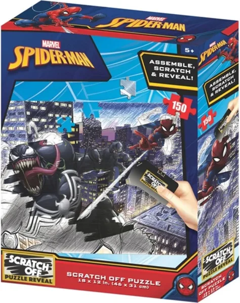 Puzzle para rascar prime 3d marvel spiderman vs venom 150 piezas