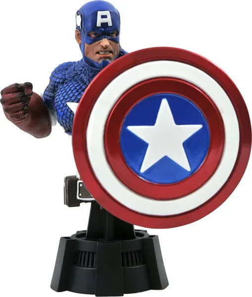 Figura busto diamond select toys marvel animado capitan america escala 1 - 7 resina