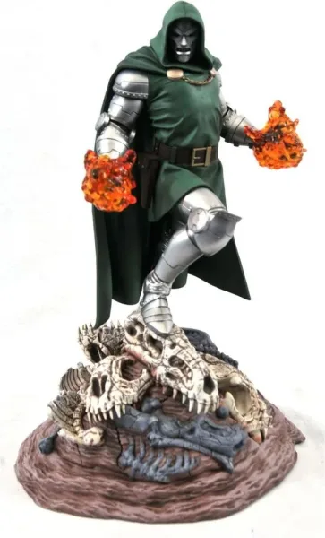 Figura diamond select toys marvel gallery comic re - run doctor doom pvc diorama 25.5cm