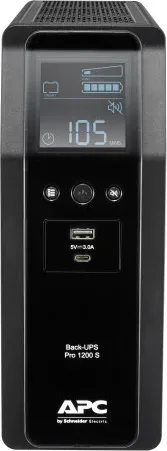 APC BACK UPS PRO BR 1200VA sistema de alimentación ininterrumpida (UPS) Línea interactiva 1,2 kVA 720 W 8 salidas AC