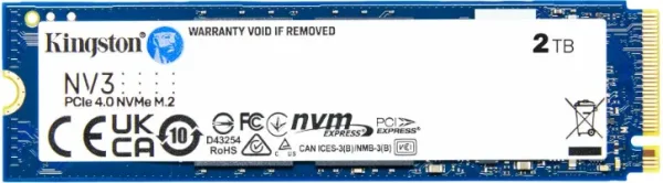 Kingston Technology NV3 M.2 2 TB PCI Express 4.0 NVMe 3D NAND