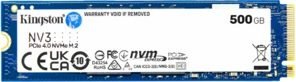 Kingston Technology NV3 M.2 500 GB PCI Express 4.0 NVMe 3D NAND
