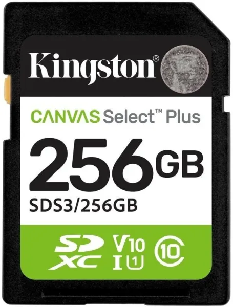 Kingston Technology 256 GB SDXC Canvas Select Plus Gen3 150 MB/s C10 UHS-I U1 V10