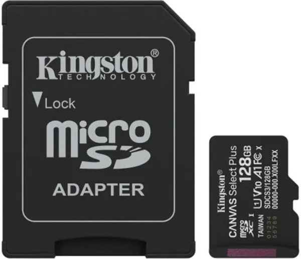 Tarjeta memoria micro secure digital sdxc 128gb kingston canvas select plus clase 10 uhs - 1 + adaptador SD