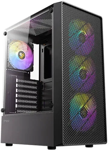 Caja Antec Ax26 ARGB Atx Negro 4Xvent 120Mm 2Xusb Sn Fuente