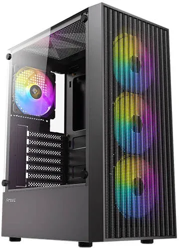 Caja Antec Ax27 ARGB Atx Negro 4Xvent 120Mm 2Xusb Sn Fuente