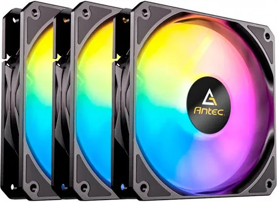 Ventilador Caja Antec P12 ARGB 3X Vent Reverse 120Mm RGB Negro