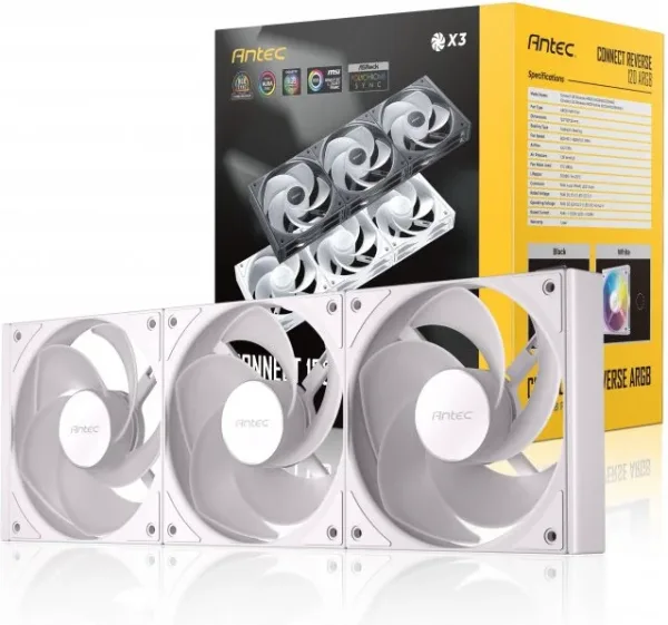 Ventilador Caja Antec Connect 120 3X Vent Reverse 120Mm RGB Blanco