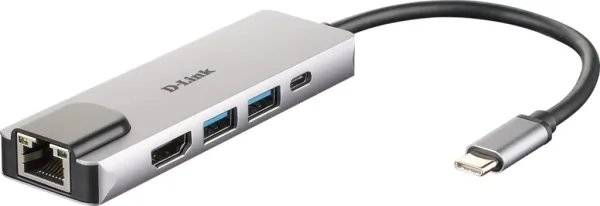 D-Link Docking Station USB-C 5 en 1 con HDMI/Ethernet/Suministro Electrico