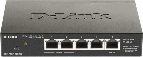 D-LINK SWITCH 5 PUERTOS 10/100/1Gbit PoE EASYSMART