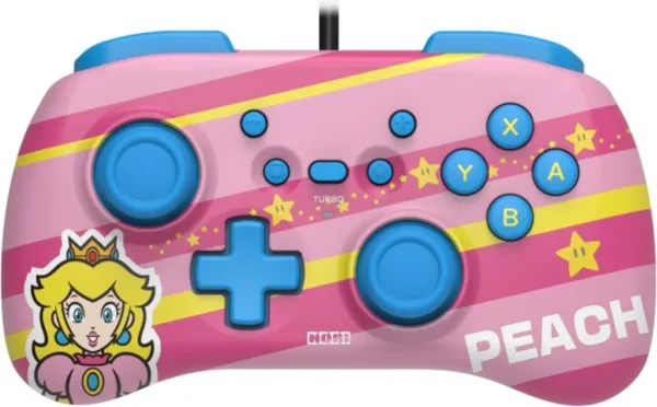 Gamepad hori controller mini peach para nintendo switch -  cableado