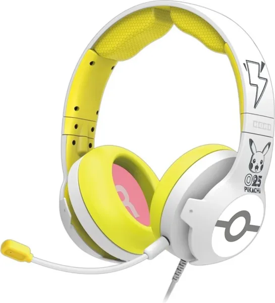 Auriculares micro gaming hori pro pikachu pop white supraural -  40mm -  jack 3.5mm -  cancelacion de ruido