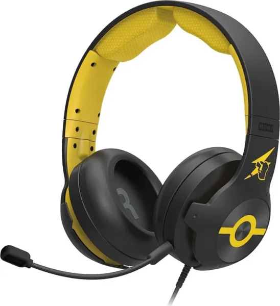 Auriculares micro gaming hori pro pikachu cool black supraural -  40mm -  jack 3.5mm -  cancelacion de ruido