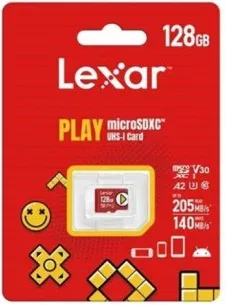 Lexar 128GB Play Microsdxc™ Uhs-I Cards, Up To 205MB/S Read, 140MB/S Write, C10 A2 V30 U3