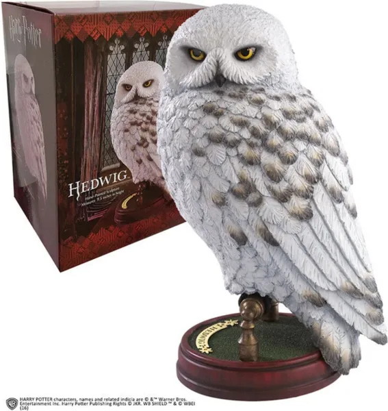 Figura the noble collection harry potter criaturas magicas estatua resina hedwig 24 cm