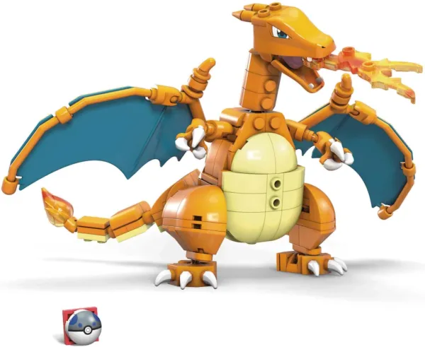 Figura mattel mega construx build pokemon charizard 222 pcs