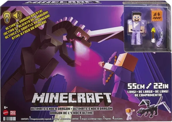 Figura mattel minecraft dragon de ender definitivo con figura