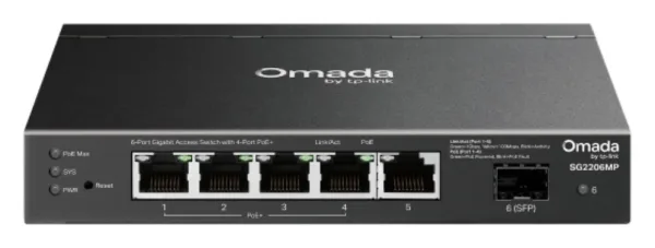 Switch PoE Omada Sg2206Mp 6-Puertos Gigabit y 4 Puertos PoE