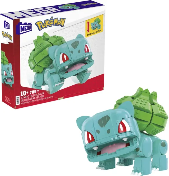 Figura mattel mega construx pokemon jumbo bulbasur mega construx 789 pcs