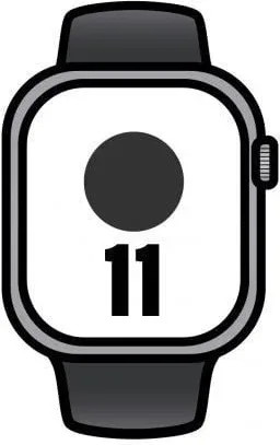 Apple Watch Series 11/ GPS/ Cellular/ 42mm/ Gris Espacial/ Correa Deportiva Negra (S/M)