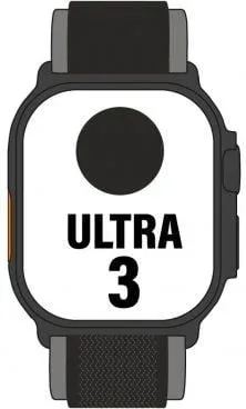Apple Watch Ultra 3/ GPS/ Cellular/ 49mm/ Caja Titanio Negro/ Correa Trail Loop Negra S/M