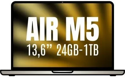 Apple Macbook Air 13,6"/ M5 10-Core CPU/ 24GB/ 1TB SSD/ 10-Core GPU/ Blanco Estrella