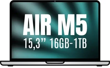 Apple Macbook Air 15,3"/ M5 10-Core CPU/ 16GB/ 1TB SSD/ 10-Core GPU/ Plata