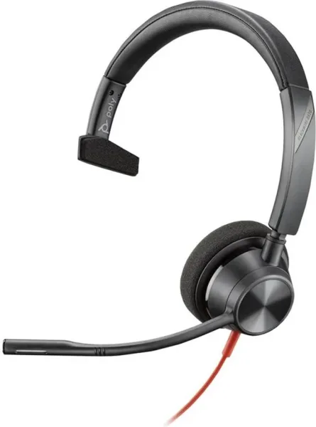 Auriculares poly monoaurales blackwire 3310 con certificación microsoft teams USB - c + adaptador USB - c - a