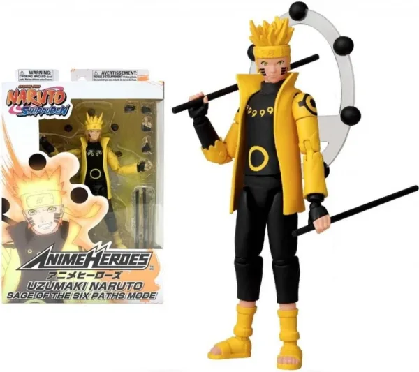 Figura bandai naruto shipudden anime heroes uzumaki naruto modo sabio de los seis caminos