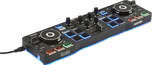 Hercules Starlight Mesa de mezclas con opción de realizar scratch conectando un CDJ 2 canales Negro