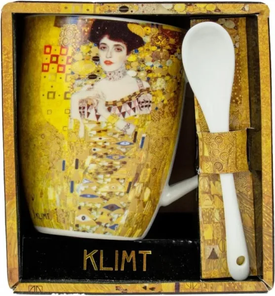 Taza con cuchara enesco el retrato de adele gustav klimt