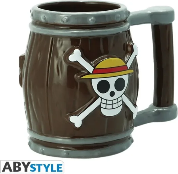 Taza 3d abysse one piece barril jolly roger logo