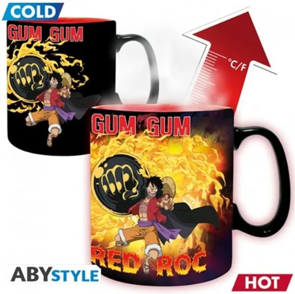 Taza abystyle one piece heat change luffy vs kaidou