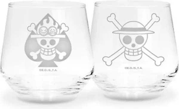 Pack 2 vasos abystyle one piece luffy & ace
